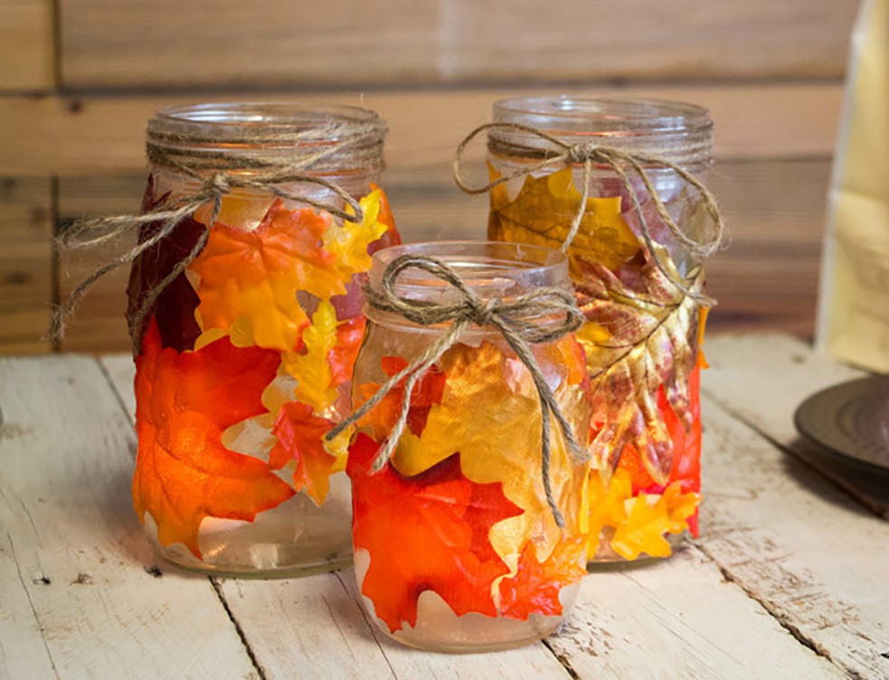 Efterårsaktiviteter for børn lysestager